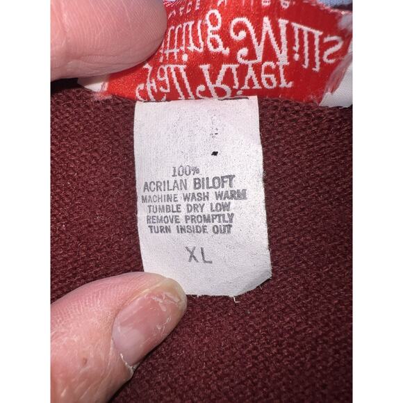 Fall River Knitting Mills Sweater Size XL Maroon Red V-Neck Grandpa VTG 80s USA - Picture 5 of 12